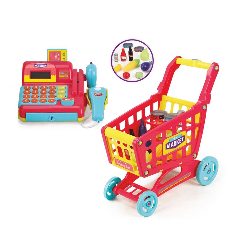 FUN MARKET - Set Caja Registradora Mas Carro Fun Market
