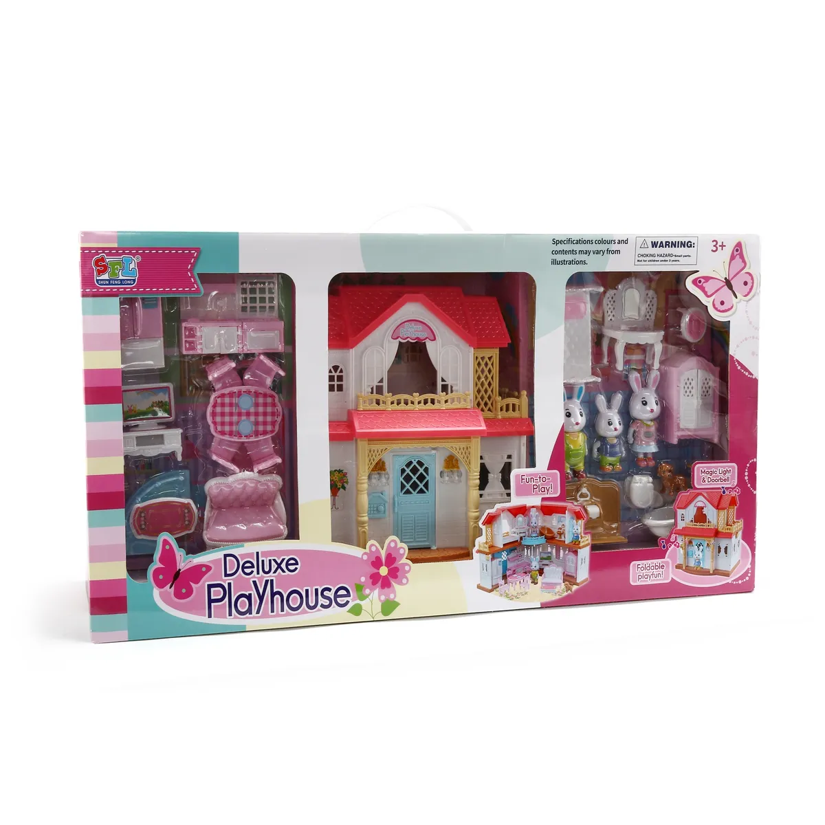 SHUN FENG LONG - Casa De 3 Conejos Con Luz Y Sonido Shun Feng Long