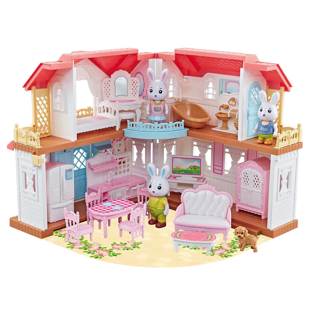 SHUN FENG LONG - Casa De 3 Conejos Con Luz Y Sonido Shun Feng Long