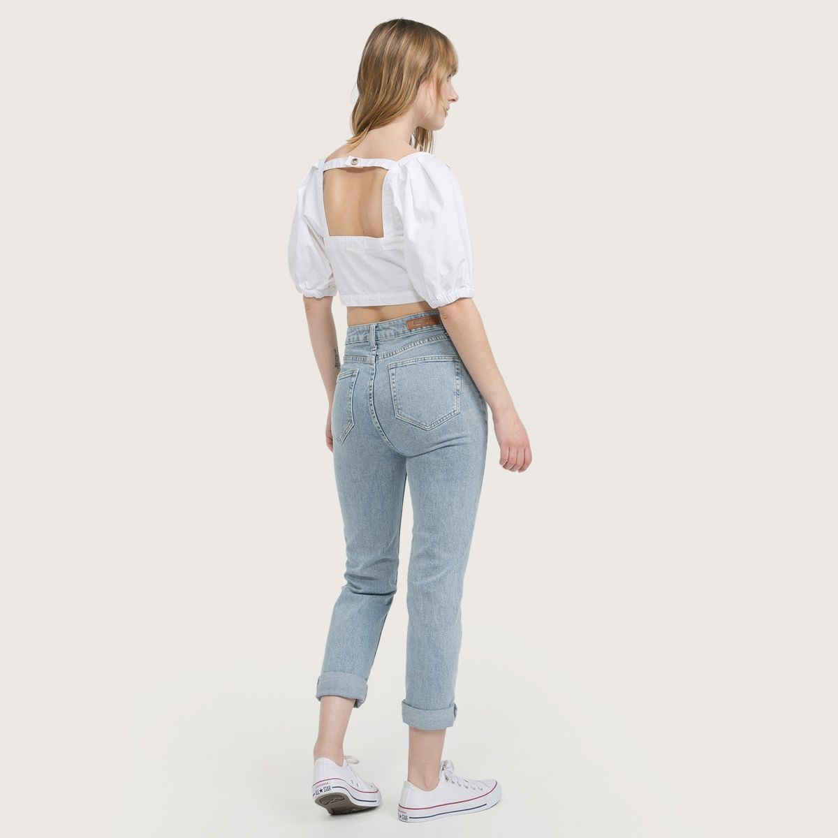 AMERICANINO - Blusa de Algodón Manga Corta Mujer