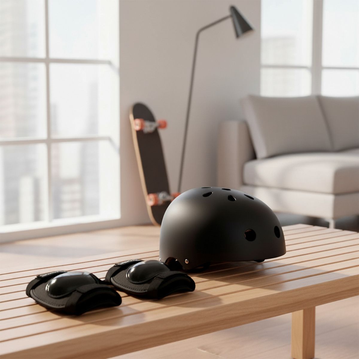 SCOOP - Set Protección Scooter Scoop Unisex Adulto con Casco