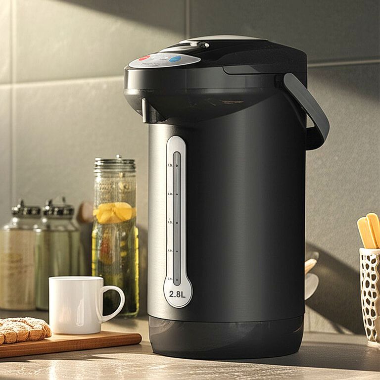 Termo Hervidor 2.8 Litros Acero Inoxidable Negro