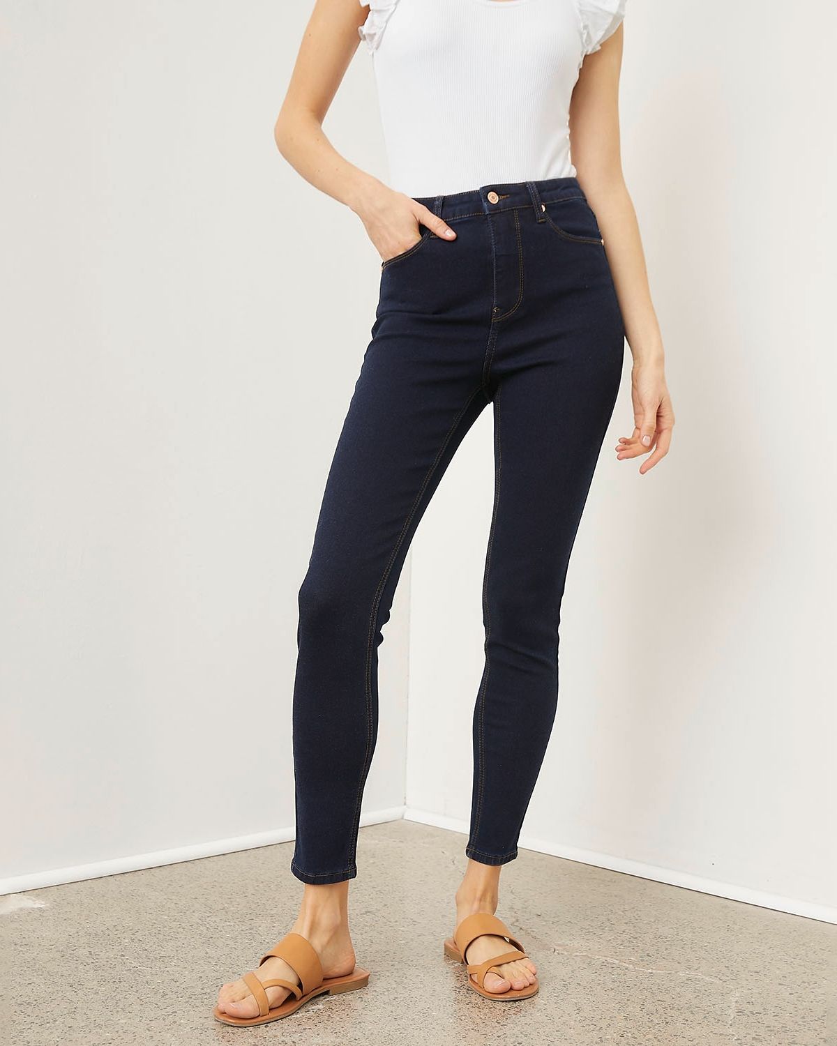 Dama Pantalones Pantalones Levis Coppel Pijamas De Mujer JEANS ALGODÓN STRAIGHT MUJER CACHAREL MARINE