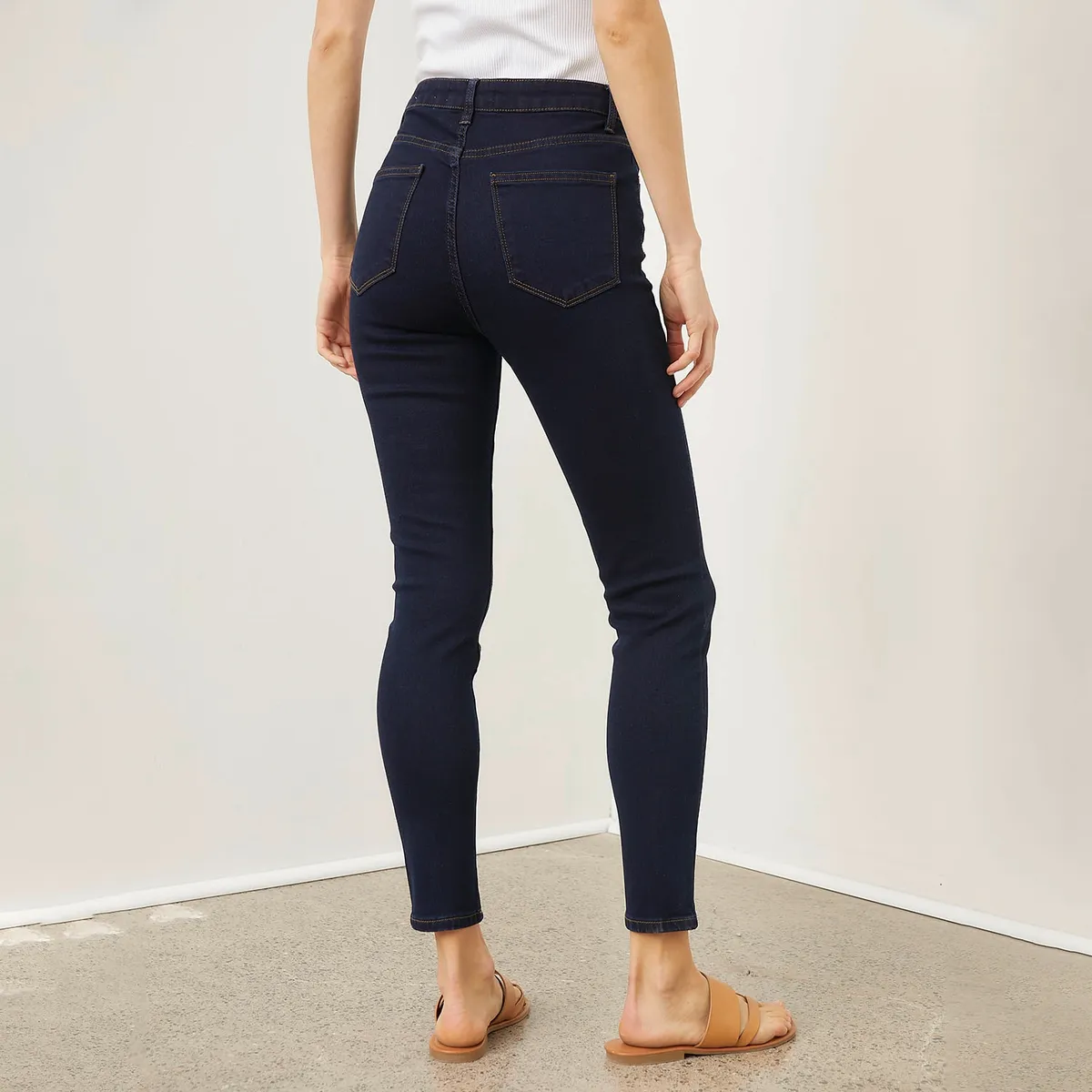 BASEMENT - Jeans Basement Skinny Tiro Alto Mujer Algodón