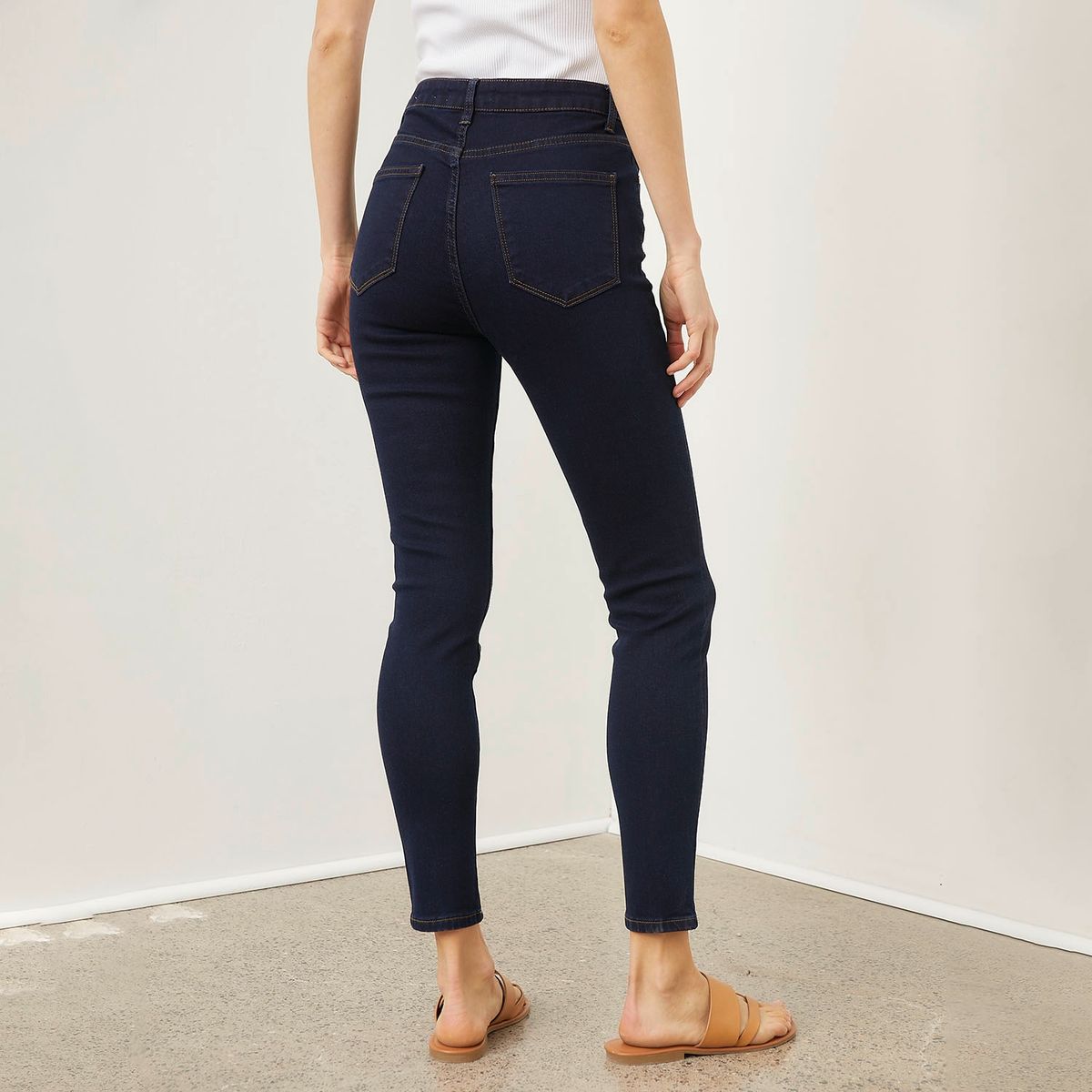 BASEMENT - Jeans Basement Skinny Tiro Alto Mujer Algodón