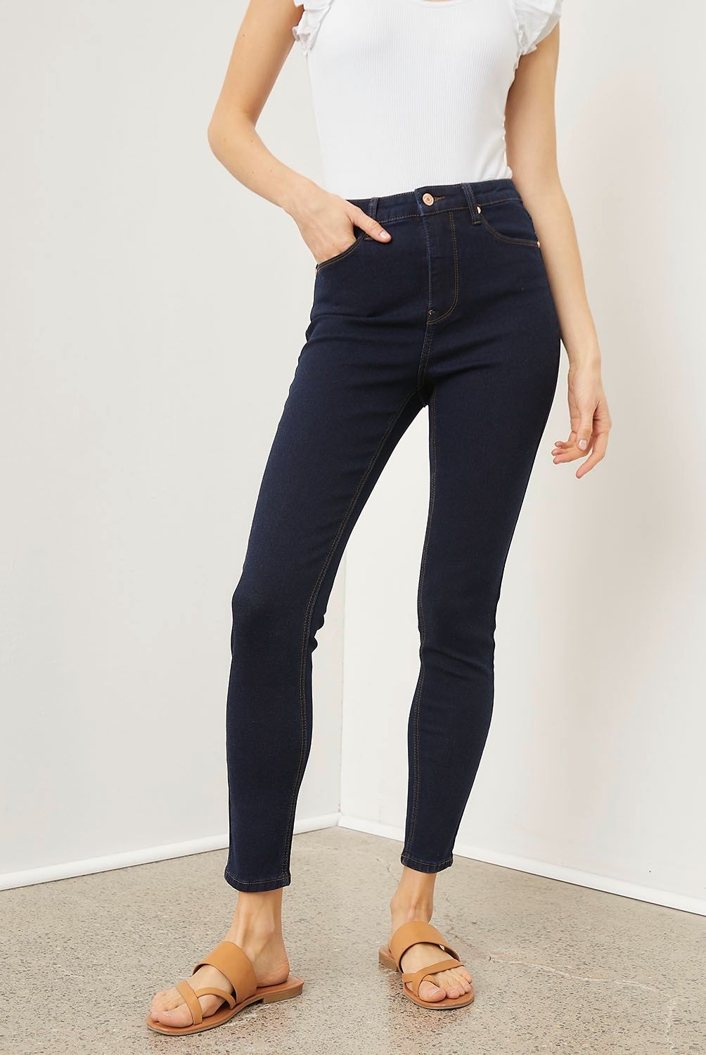 BASEMENT - Jeans Basement Skinny Tiro Alto Mujer Algodón