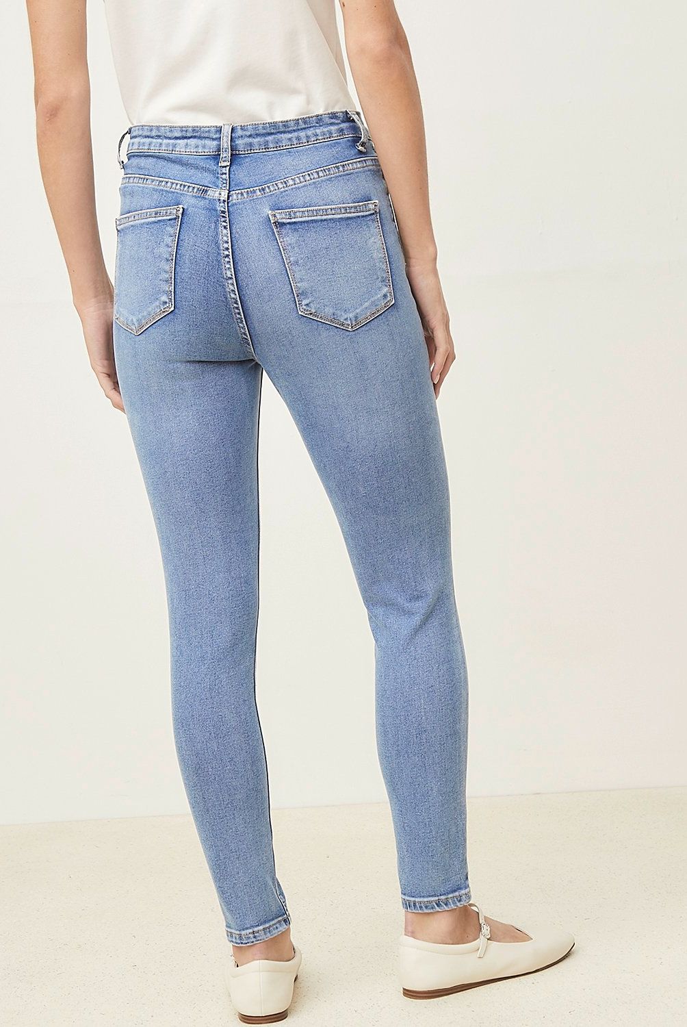 BASEMENT - Jeans Basement Skinny Tiro Alto Mujer Algodón