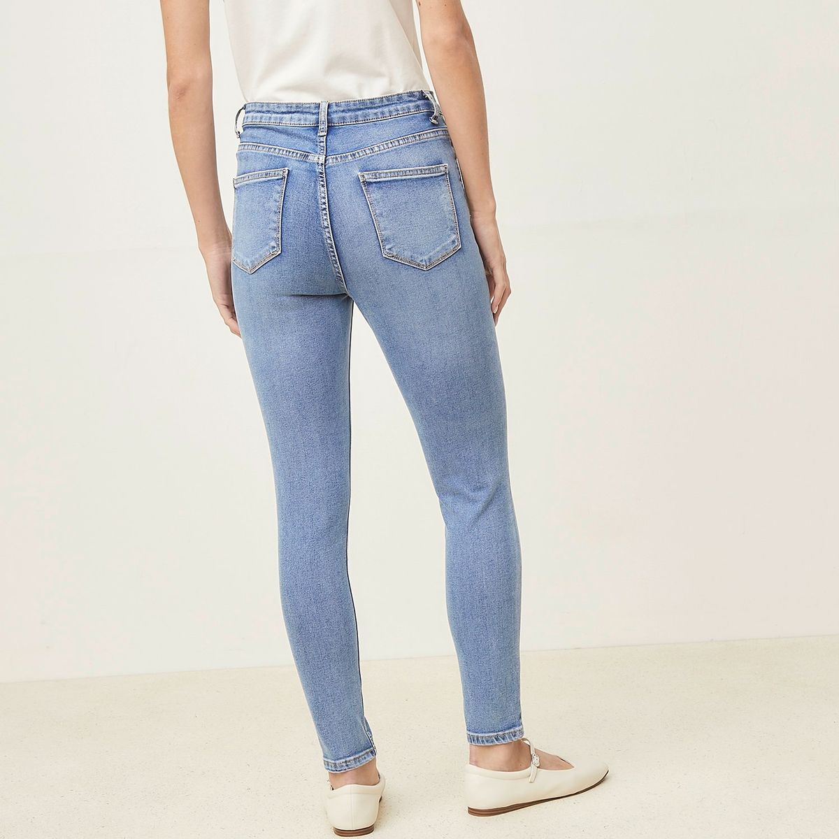 BASEMENT - Jeans Basement Skinny Tiro Alto Mujer Algodón