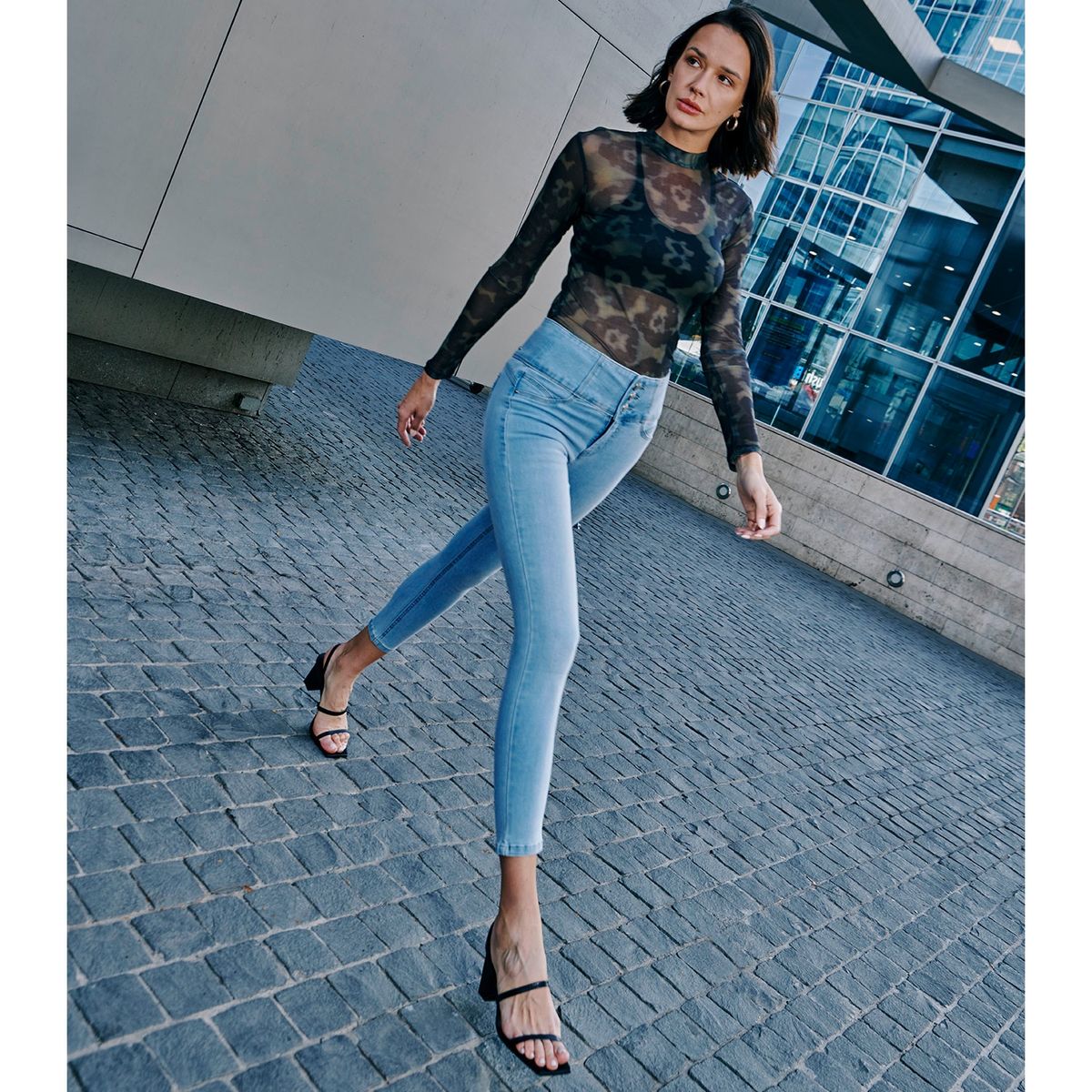 MOSSIMO - Jeans Skinny Push Up Tiro Alto Mujer Mossimo