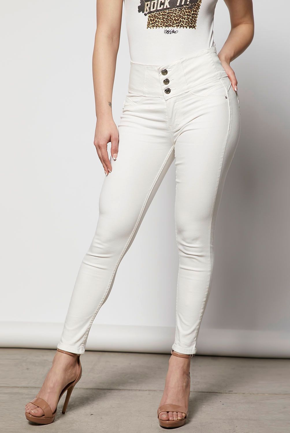 MOSSIMO - Jeans Skinny Push Up Tiro Alto Mujer Mossimo