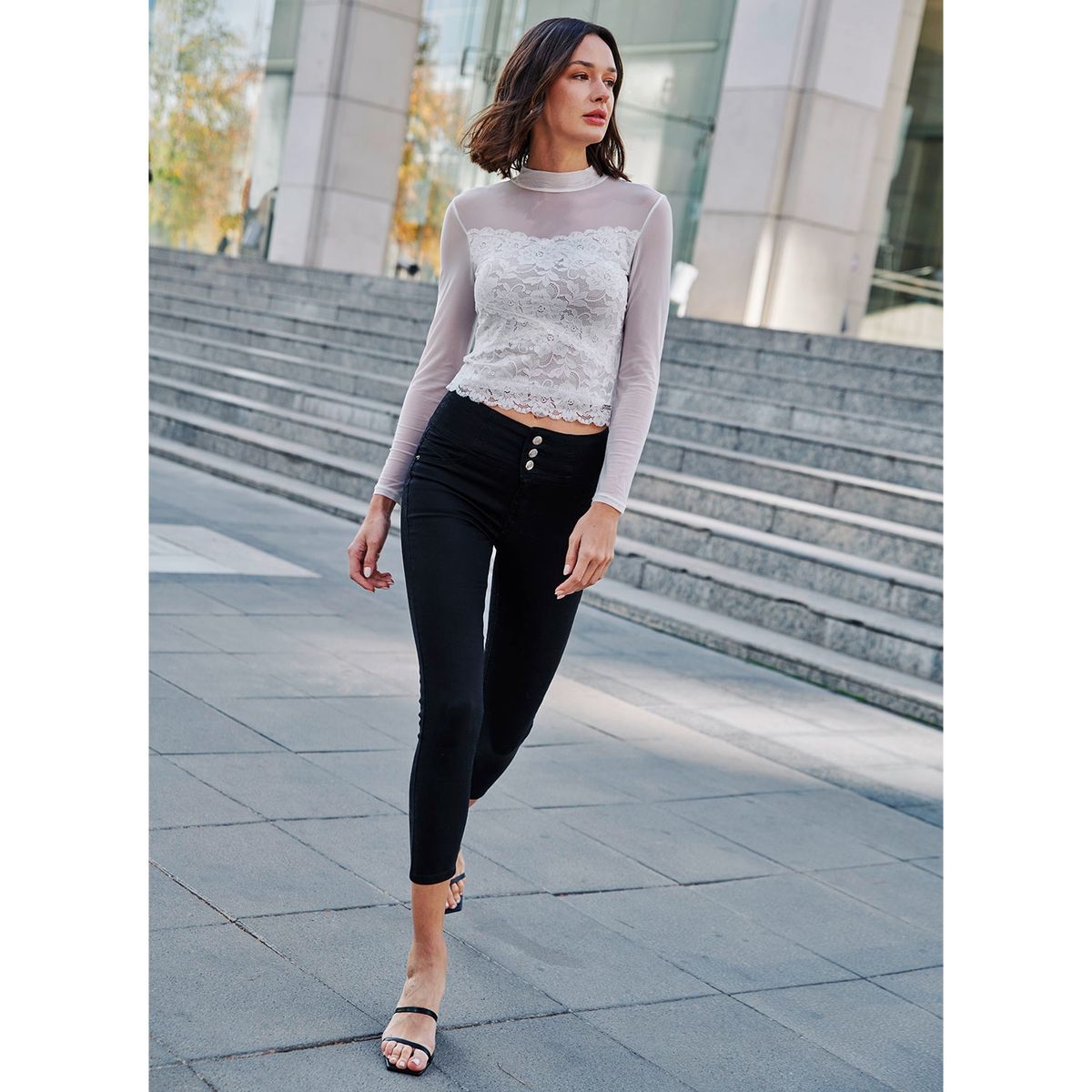 MOSSIMO - Jeans Skinny Push Up Tiro Alto Mujer Mossimo