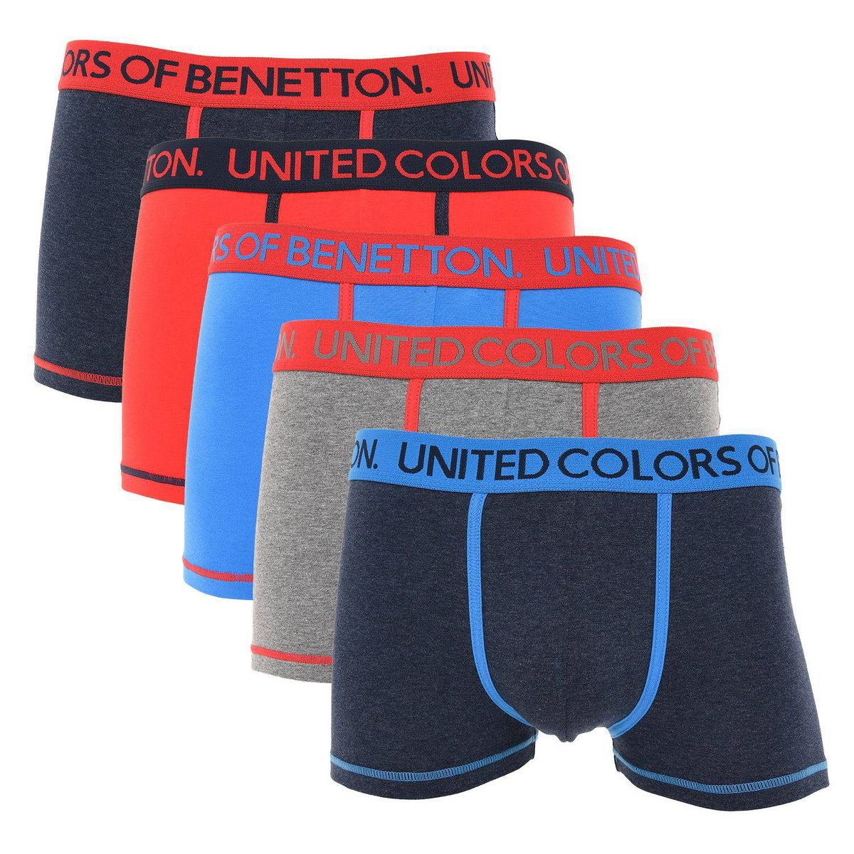 BENETTON - Pack De 5 Bóxer Algodón Hombre Benetton