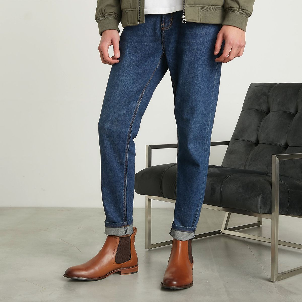 BASEMENT - Botines Hombre Basement Chelsea Cuero Café