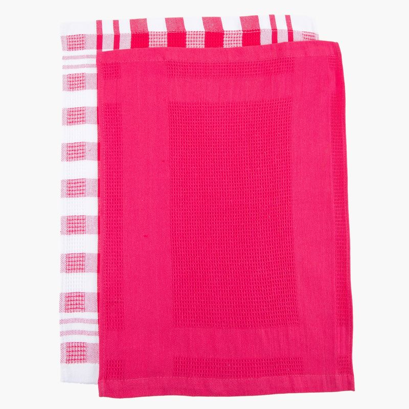 MICA - Set 2 Paños Cocina Cuadros Fucsia Mica