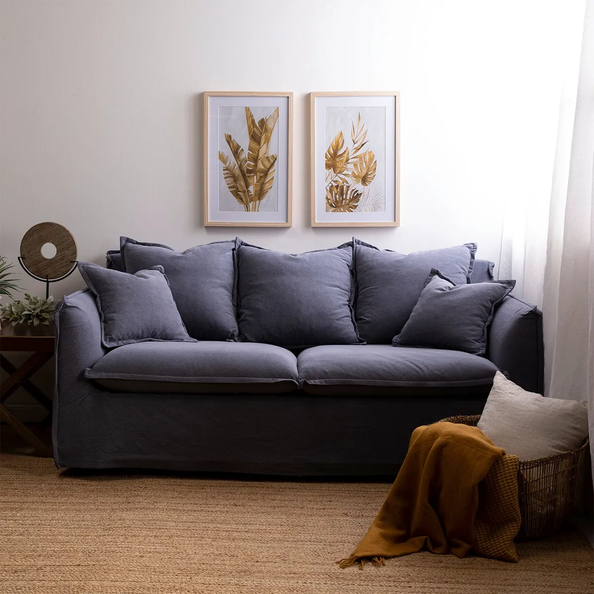 BASEMENT HOME - Sofá 2 Cuerpos Atlanta Tela Basement Home