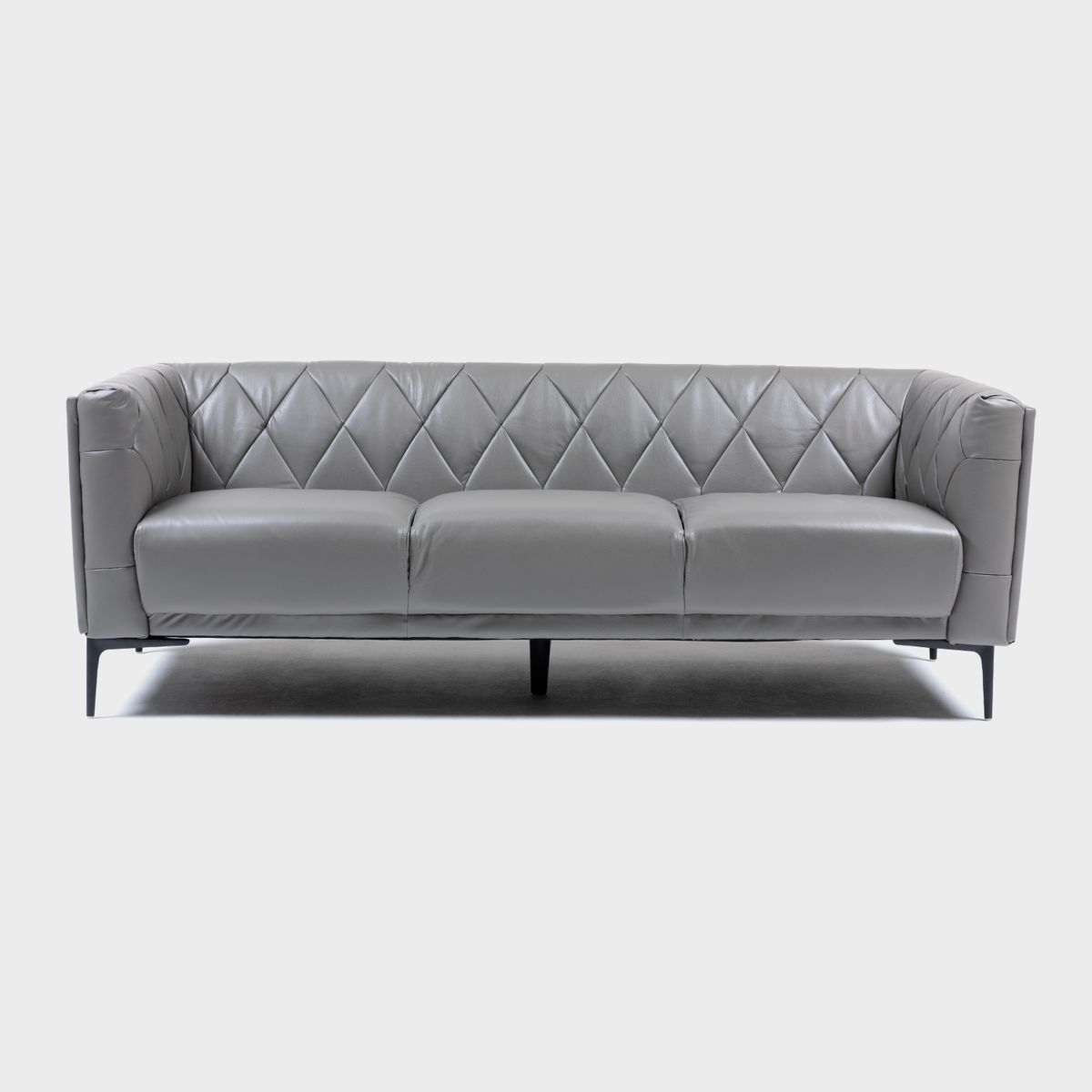 BASEMENT HOME - Sofá 3 Cuerpos Cuero Chelsea Basement Home Gris