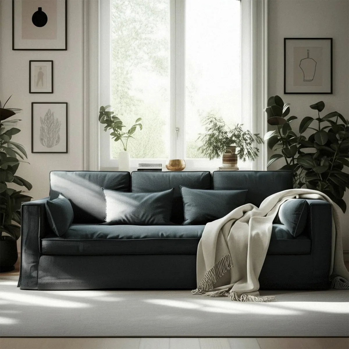 BASEMENT HOME - Sofá Baldomero 3 Cuerpos Tela Basement Home