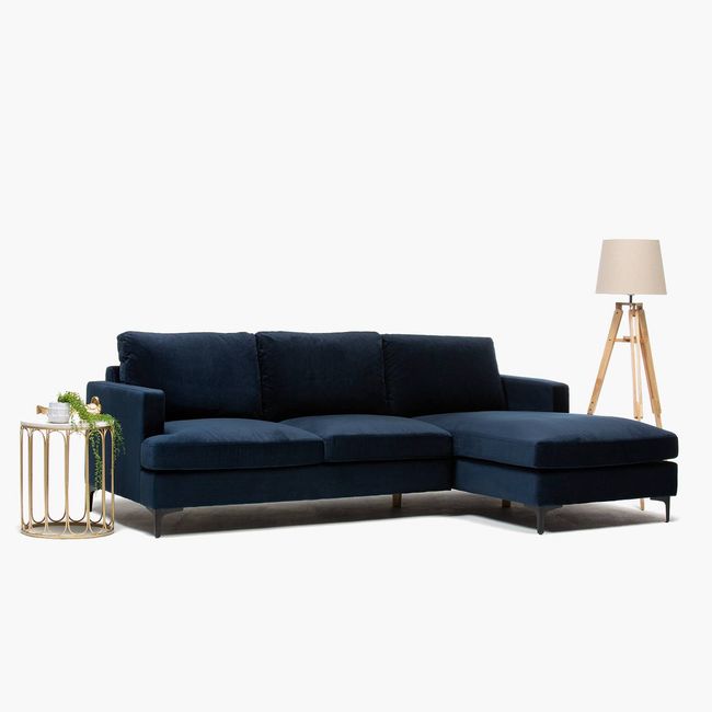 BASEMENT HOME - Sofá Seccional Derecho Velvet Metro Basement Home