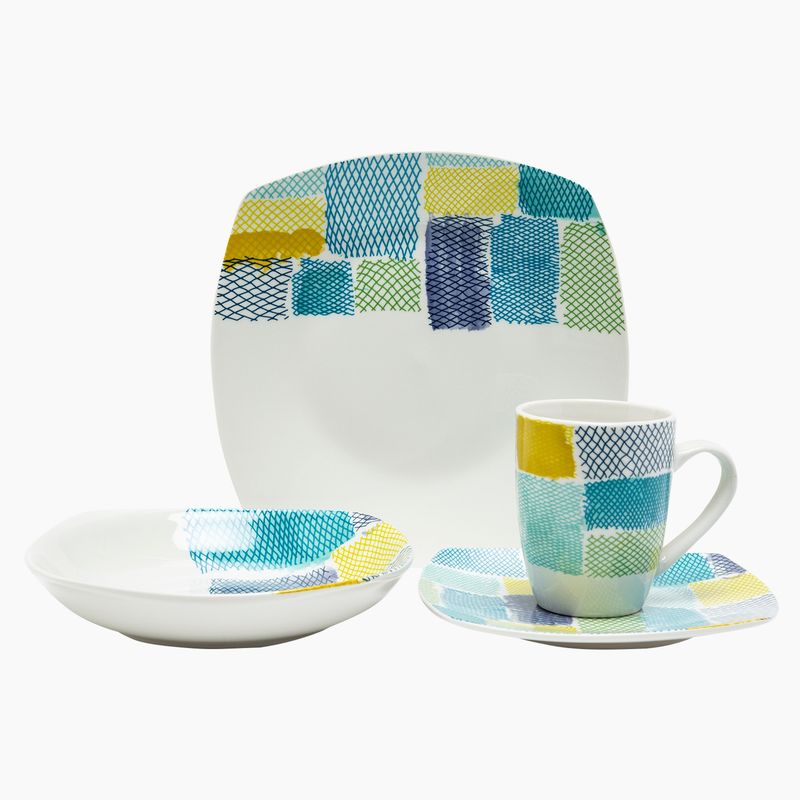 MICA - Juego de Vajilla Mica Harriet Porcelana 30 Piezas Multicolor