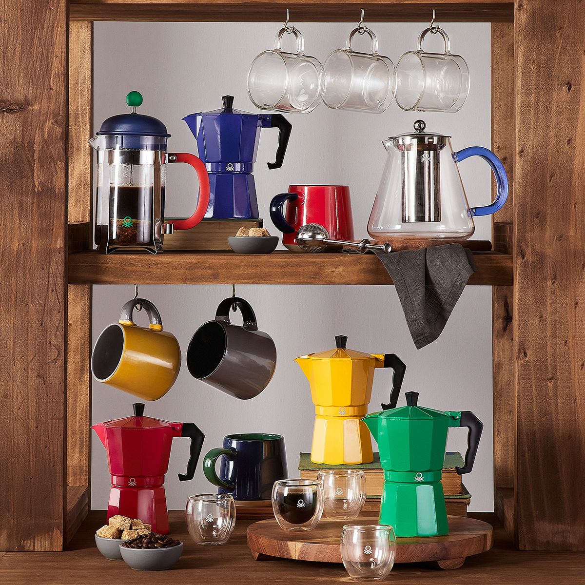 BENETTON - Cafetera Italiana Aluminio 300 ml Benetton