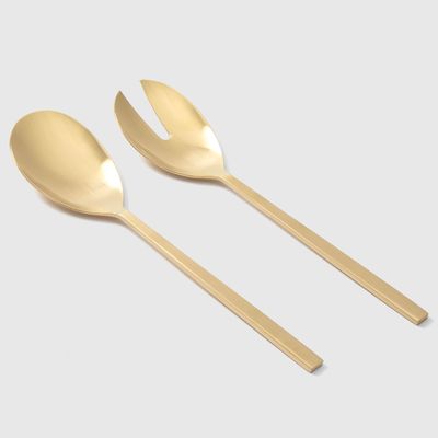 Imagen 2 del producto Set de Cubiertos para Servir Ensalada Dorado
