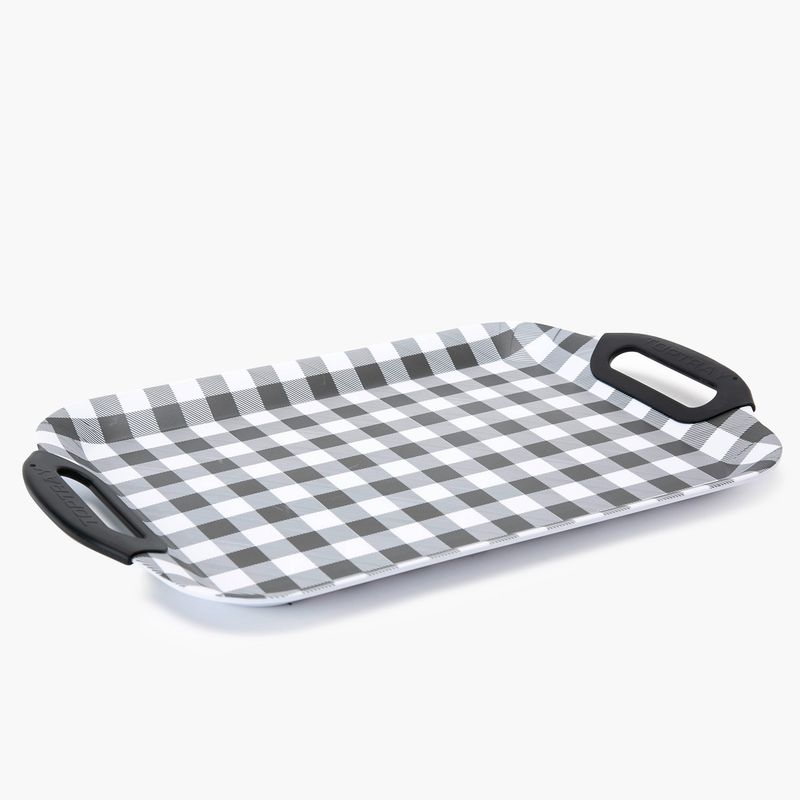 MICA - Bandeja para Servir Mica Melamina Check Negro Rectangular