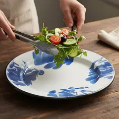 ROBERTA ALLEN - Plato Para Ensalada Enamel Brush Azul 20 Cm