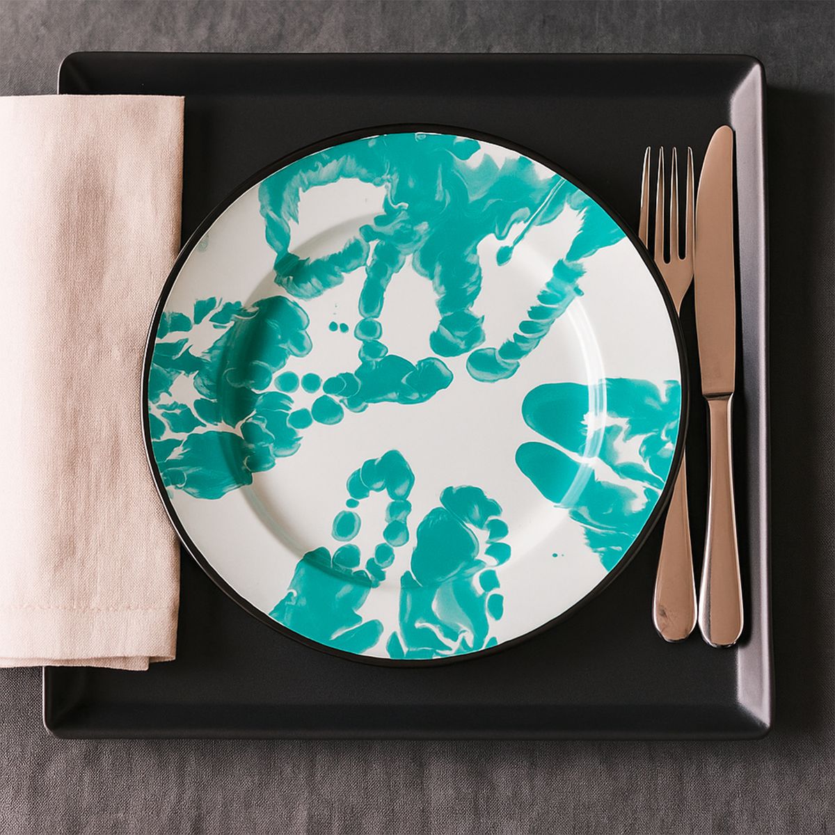 ROBERTA ALLEN - Plato Hondo Enamelled Brush Turquesa 24 Cm Roberta Allen