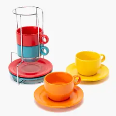 MICA - Rack 4 Tazas+Plato Café Milano