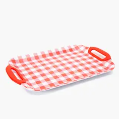 MICA - Bandeja Melamina 48X31.6Cms Check Rojo