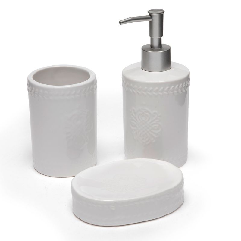 ROBERTA ALLEN - Set de 3 Accesorios de Baño Roberta Allen Cerámica Blanca