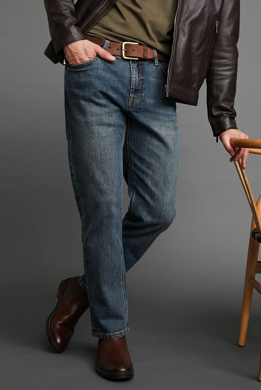 WOLF&HANK - Wolf & Hank Jeans Regular Fit Denim Japonés