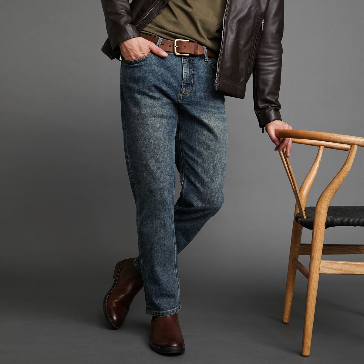 WOLF&HANK - Wolf & Hank Jeans Regular Fit Denim Japonés