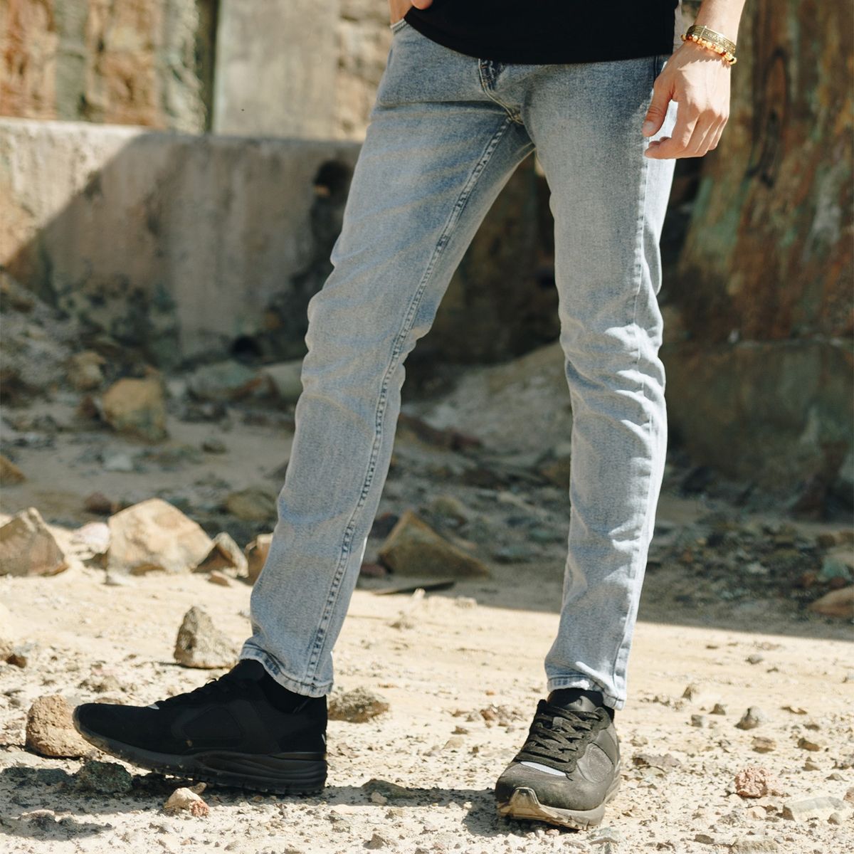 AMERICANINO - Rabat Zapatilla Urbana Hombre Cuero Negra Americanino