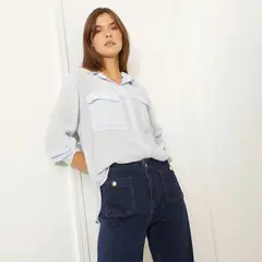 BASEMENT - Blusa Camisera Manga Larga Mujer