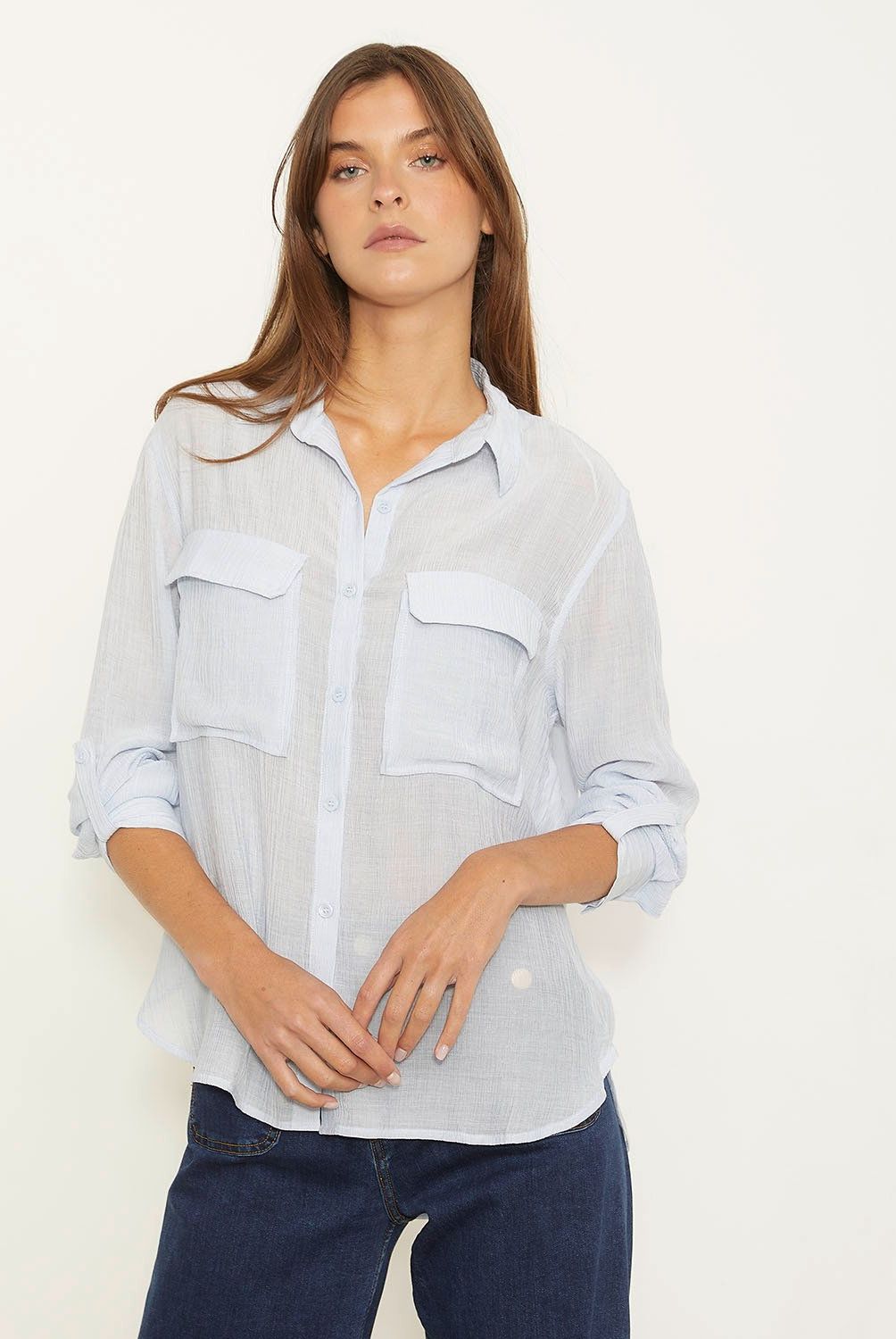 BASEMENT - Blusa Camisera Manga Larga Mujer Basement