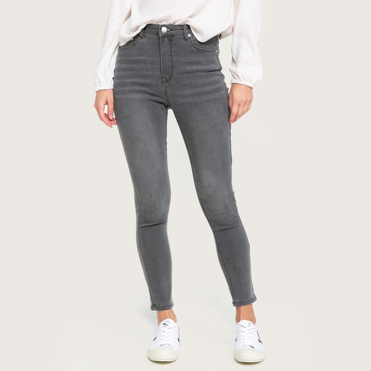 BASEMENT - Jeans Skinny Tiro Medio Mujer
