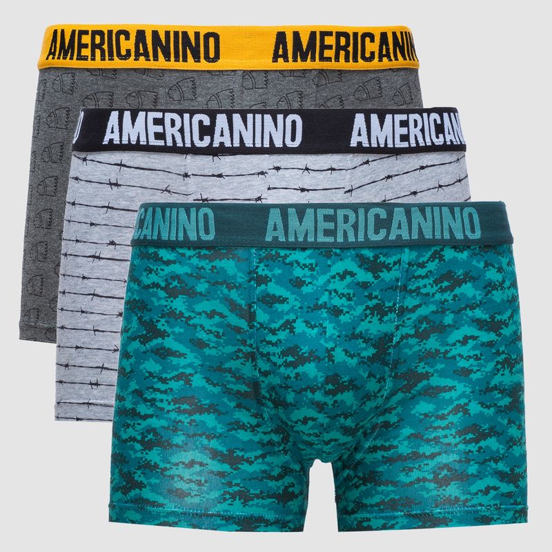 AMERICANINO - Pack De 3 Bóxers Algodón Hombre Americanino