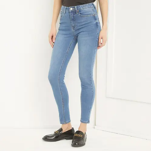 BASEMENT - Jeans Skinny Tiro Alto Mujer Algodón