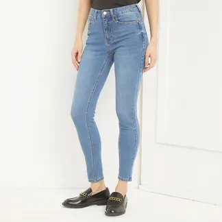 BASEMENT - Jeans Skinny Tiro Alto Mujer Algodón