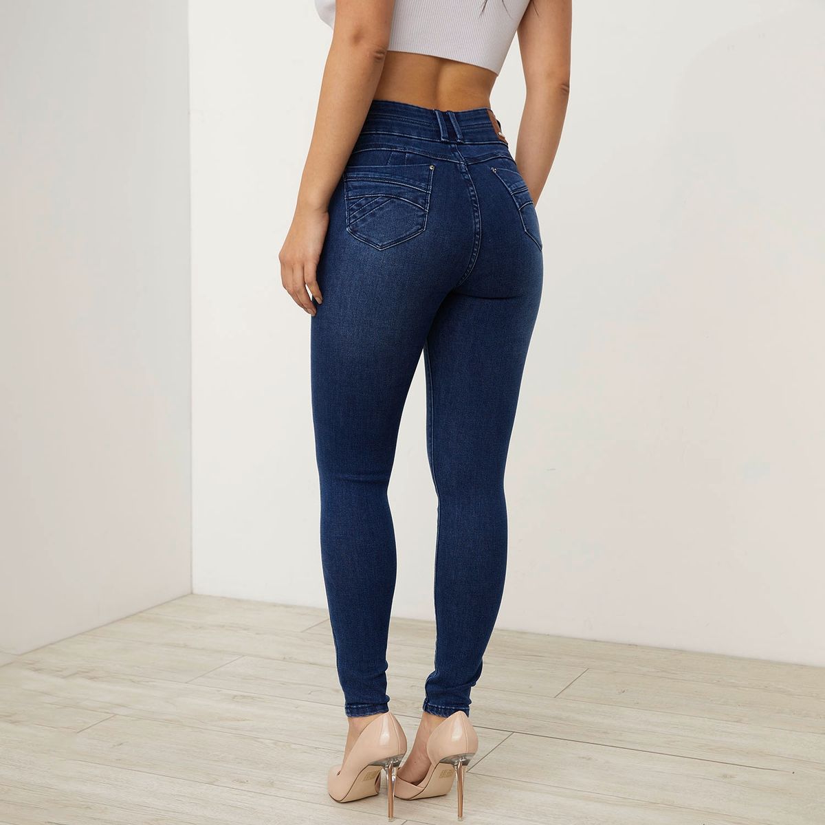 MOSSIMO - Jeans Skinny Push Up Tiro Alto Mujer Mossimo