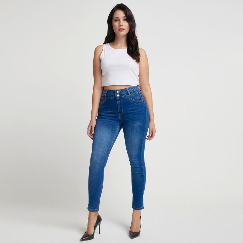 MOSSIMO - Jeans Skinny Push Up Tiro Alto Mujer Mossimo