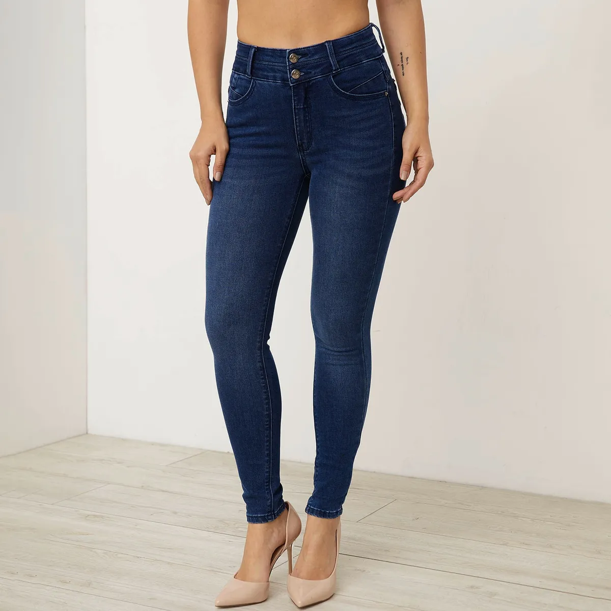 MOSSIMO - Jeans Skinny Push Up Tiro Alto Mujer Mossimo