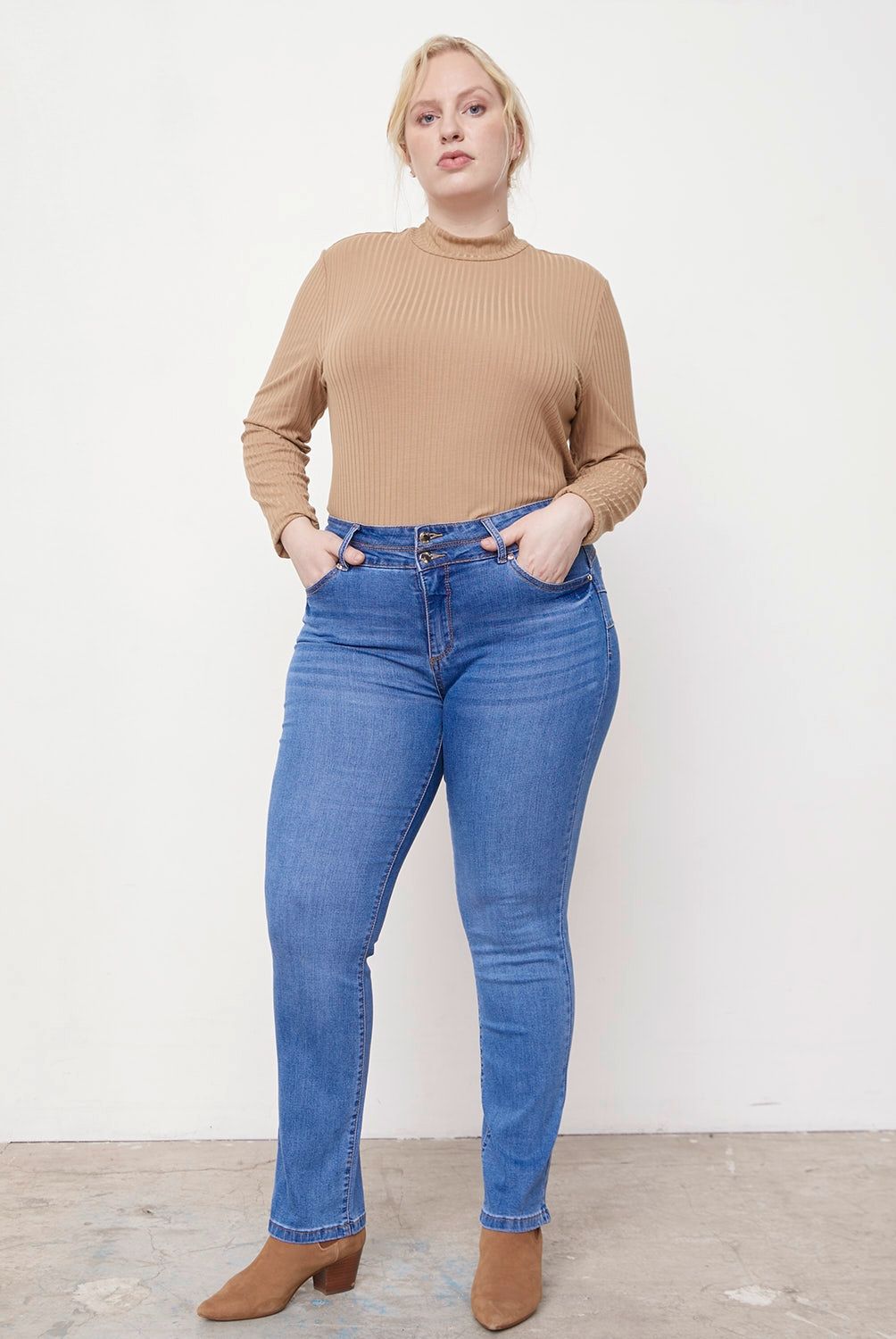 ELLE - Jeans Skinny Tiro Alto Mujer Elle