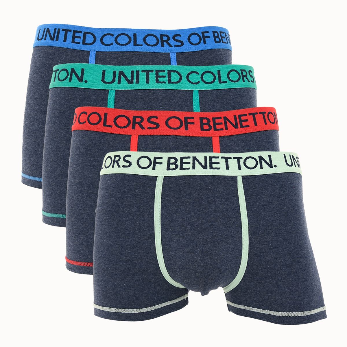 BENETTON - Pack de 4 Boxer de Algodón Hombre