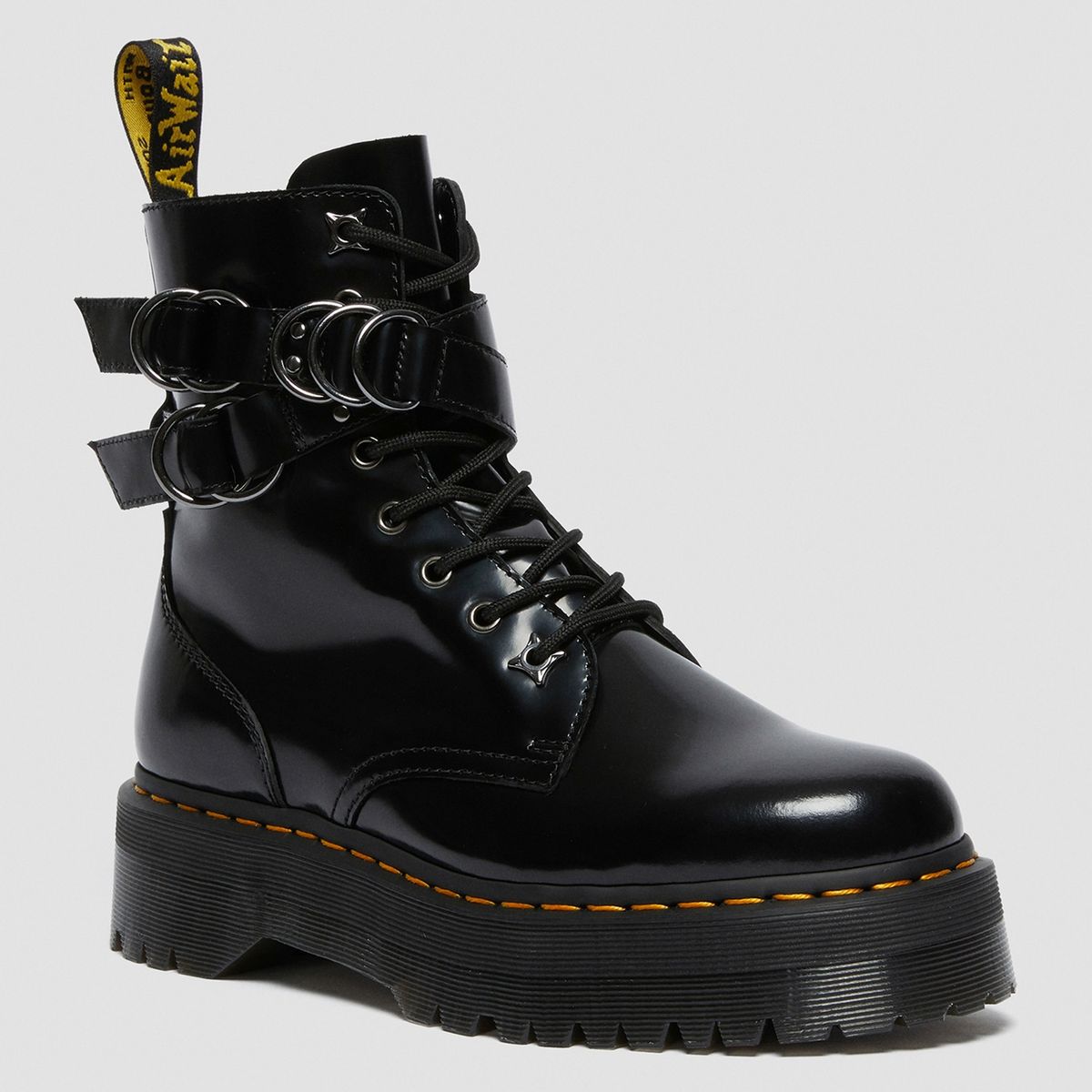 DR MARTENS - Dr Martens Jadon Hardware Botín Mujer Cuero Negro
