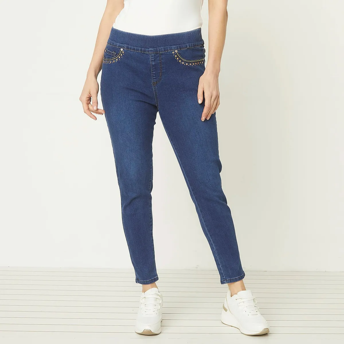 S COCCI - Jeans Skinny Tiro Alto S.cocci Mujer Algodón Stretch