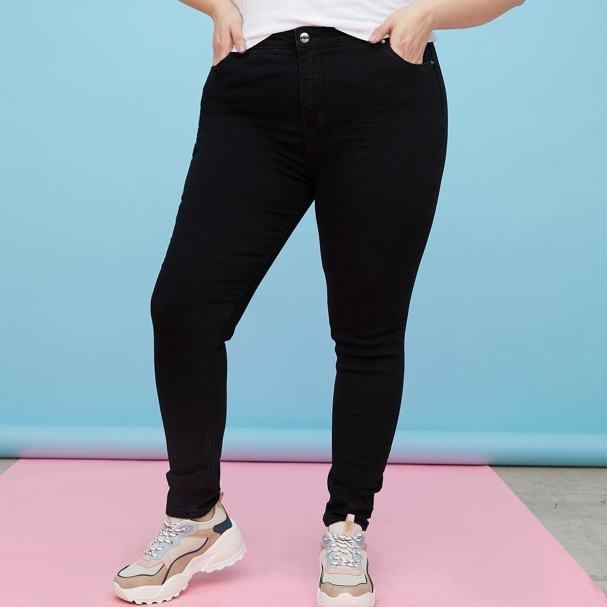 SYBILLA - Jeans Skinny Emily Plus Tiro Medio Mujer Sybilla