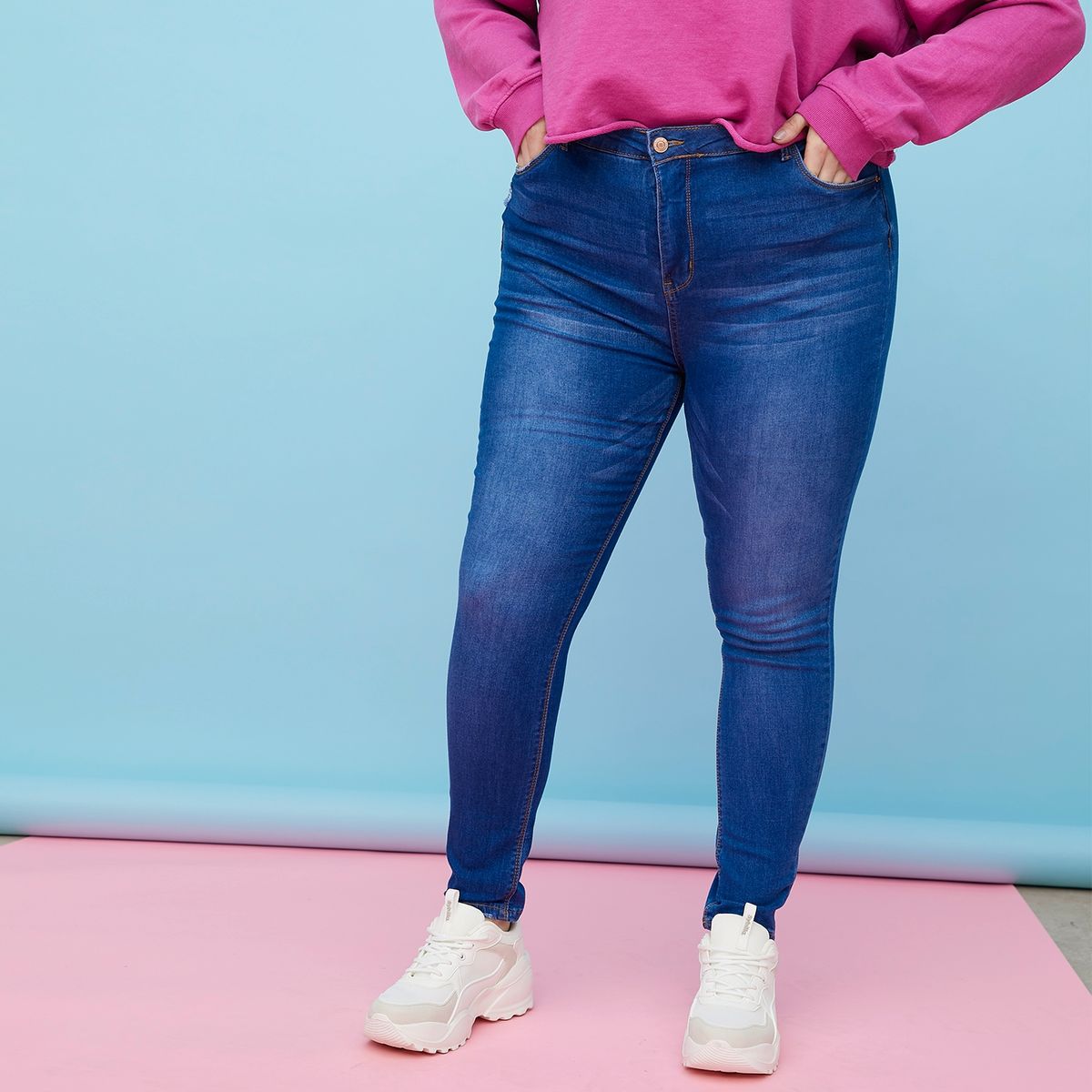 SYBILLA - Jeans Skinny Emily Plus Tiro Medio Mujer Sybilla