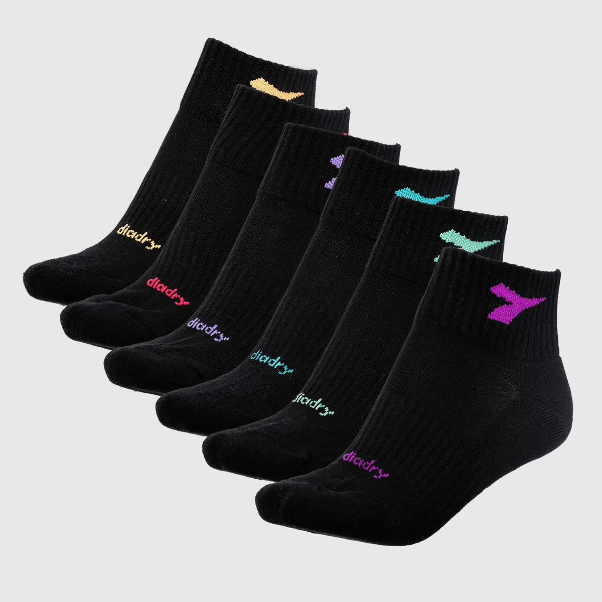 DIADORA - Pack De 6 Calcetines Cortos Deportivos Mujer Diadora